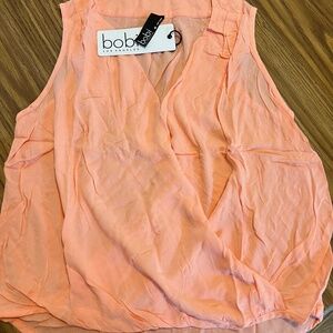 Bobi Los Angeles Surplice Front Top Size XS - Papaya Color NWT